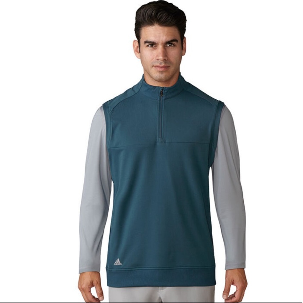 Adidas Golf Classic Club 1/4 Zip Vest Aqua Green/Teal Size XL Gorpcore Golfer